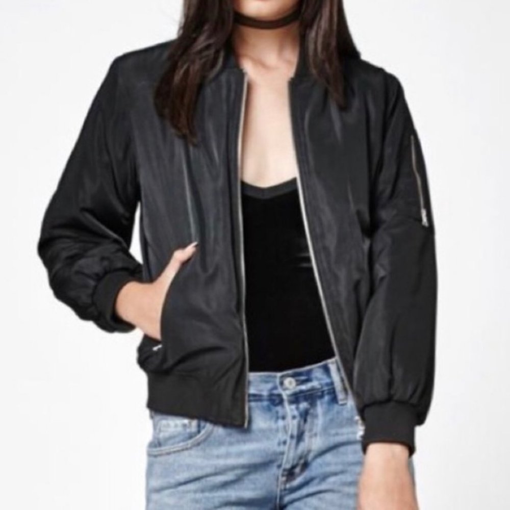 Kendall & Kylie Black Bomber Jacket